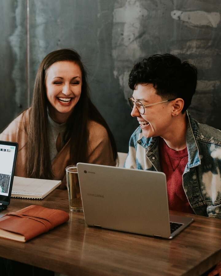 Happy college students using AdmitYogi