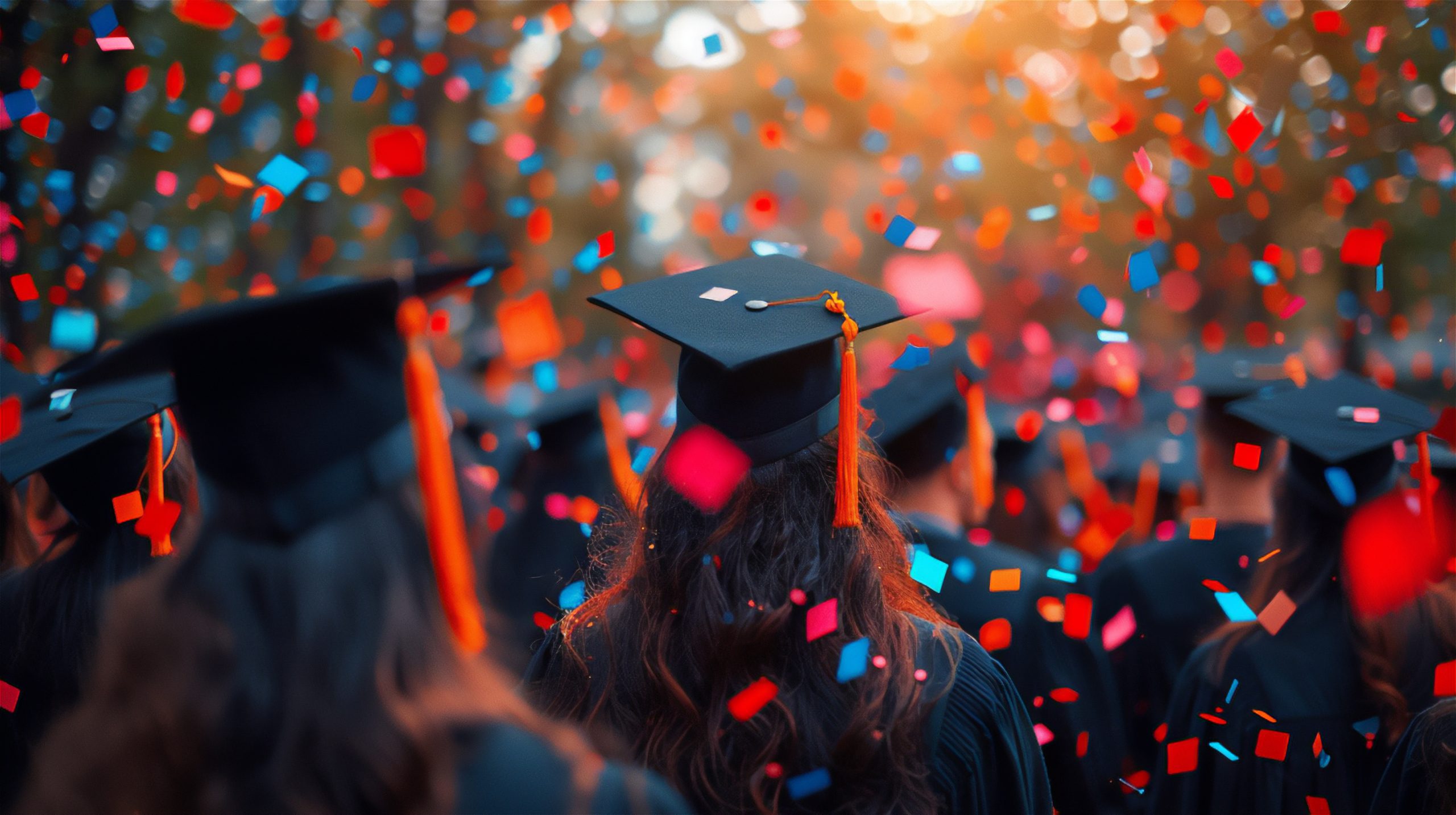 Graduates celebrating at commencement